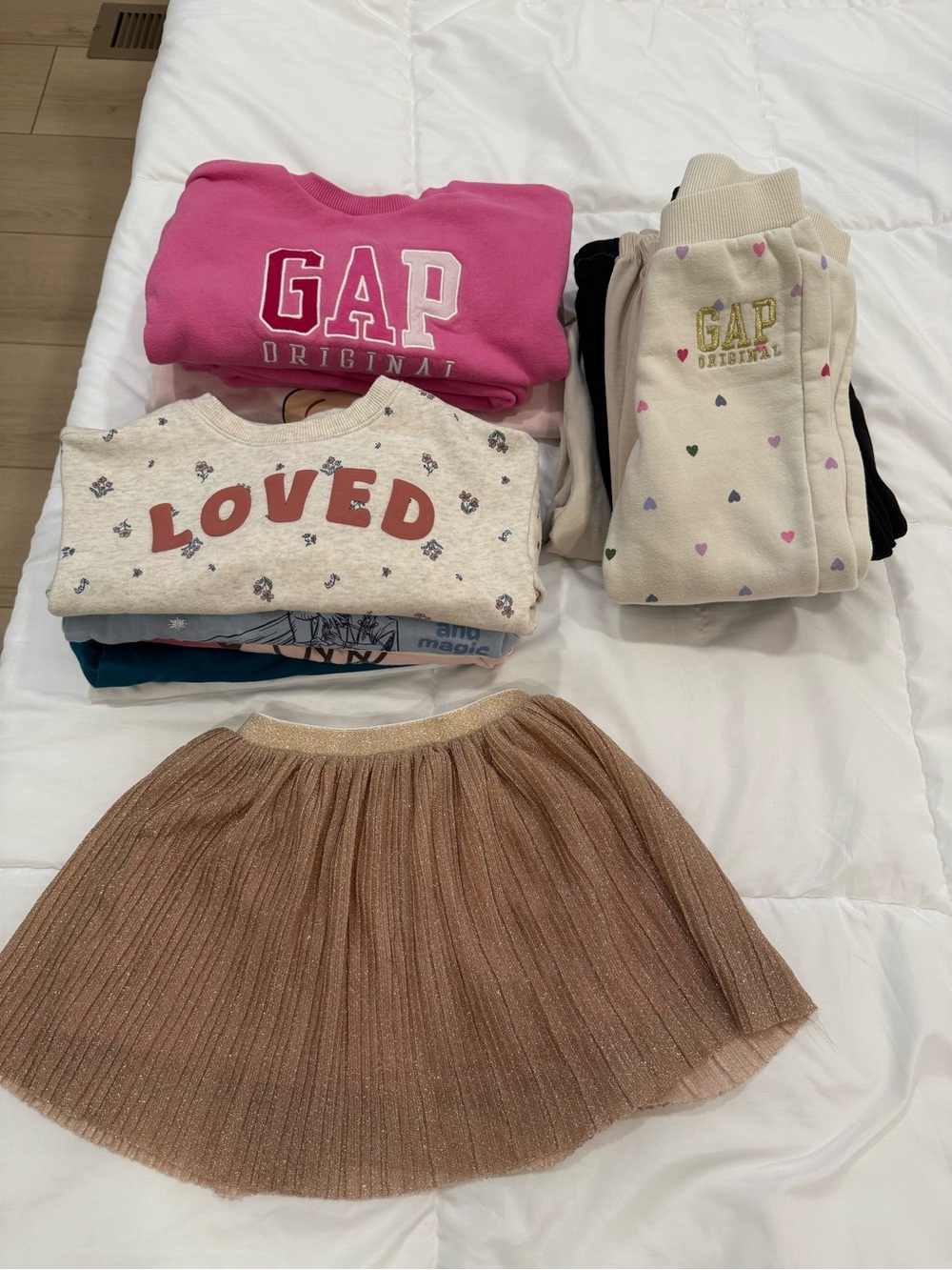 Girls Glittery Pleated Skirt - Rose Gold